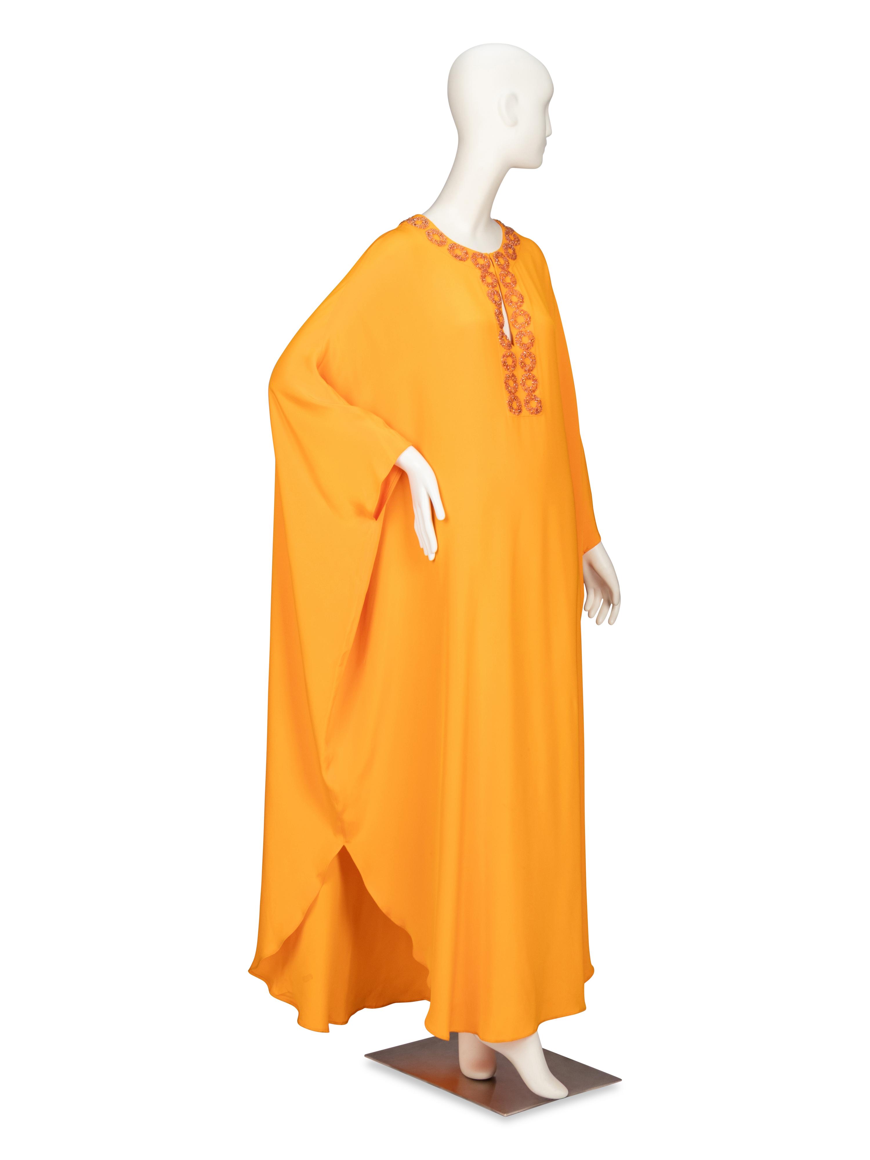 EMILIO PUCCI, TANGERINE EMBELLISHED KAFTAN