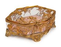 A French Art Nouveau Gilt-Bronze-Mounted Hexagonal Glass Box