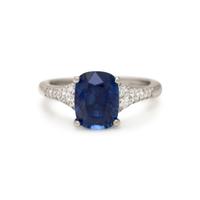 Ceylon Sapphire, Diamond, and Platinum Ring