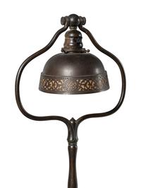 A Tiffany Studios Model 423 Style Bronze Harp Floor Lamp