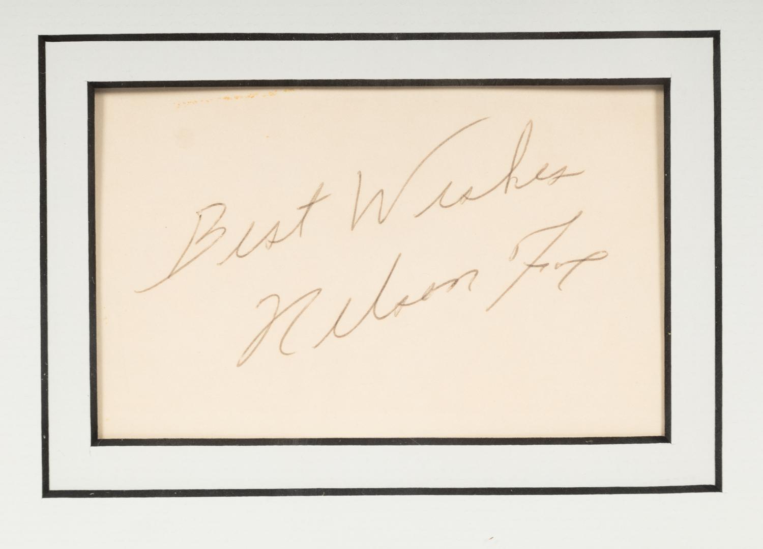 A Nellie Fox Signed Autograph Index Card Display (Beckett Authentication Services Letter),
