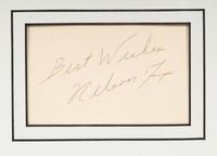 A Nellie Fox Signed Autograph Index Card Display (Beckett Authentication Services Letter),