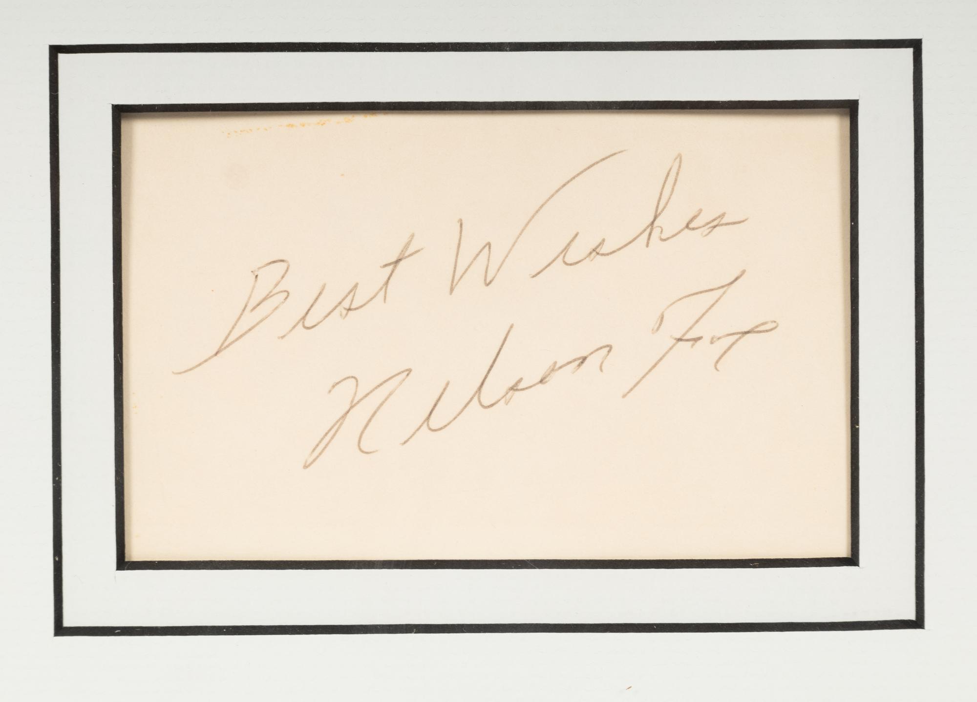 A Nellie Fox Signed Autograph Index Card Display (Beckett Authentication Services Letter),