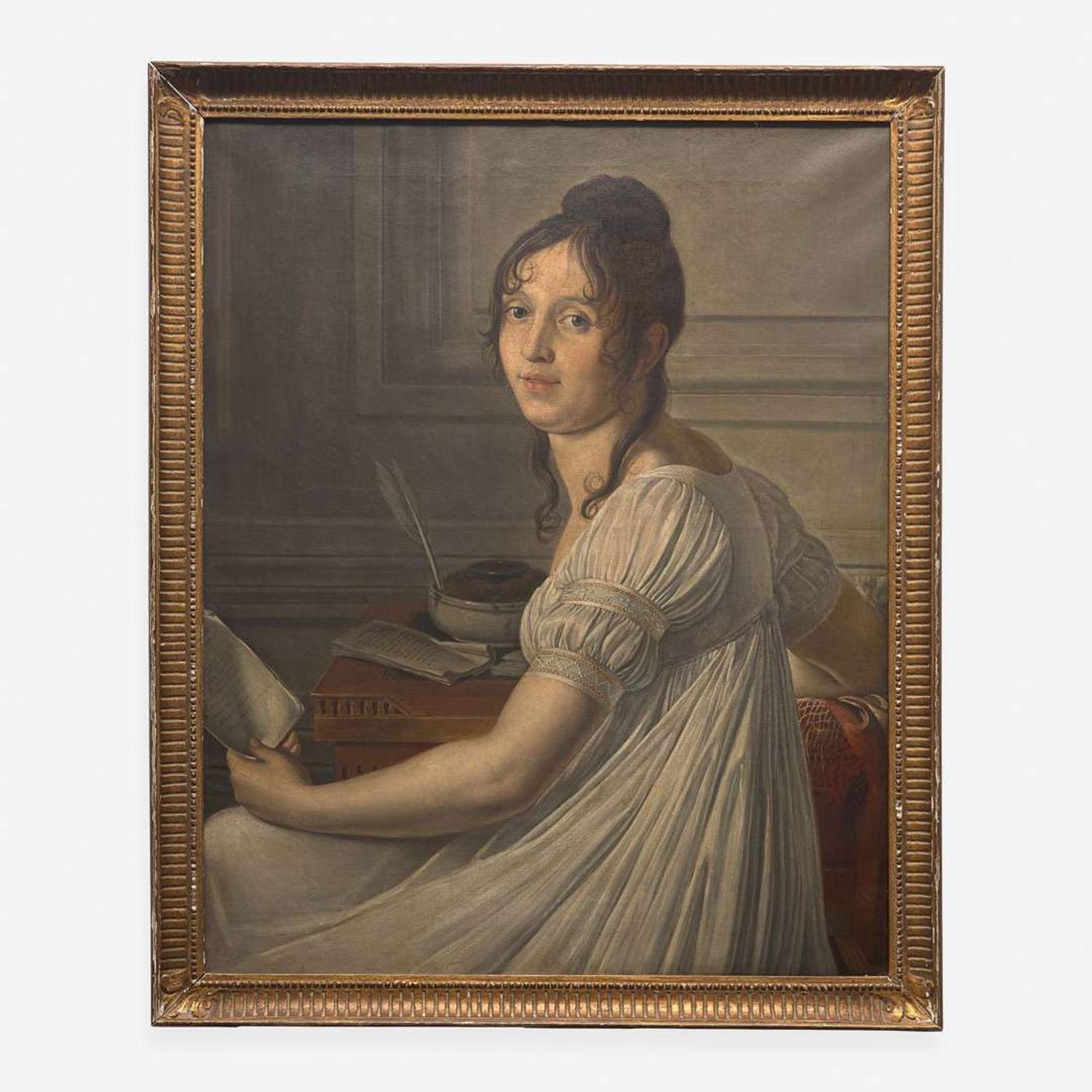 School of Jacques-Louis David (French, 1748–1825) Portrait of a Lady in Her Study