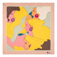 GUCCI & FENDI, THREE PRINTED SILK SCARVES