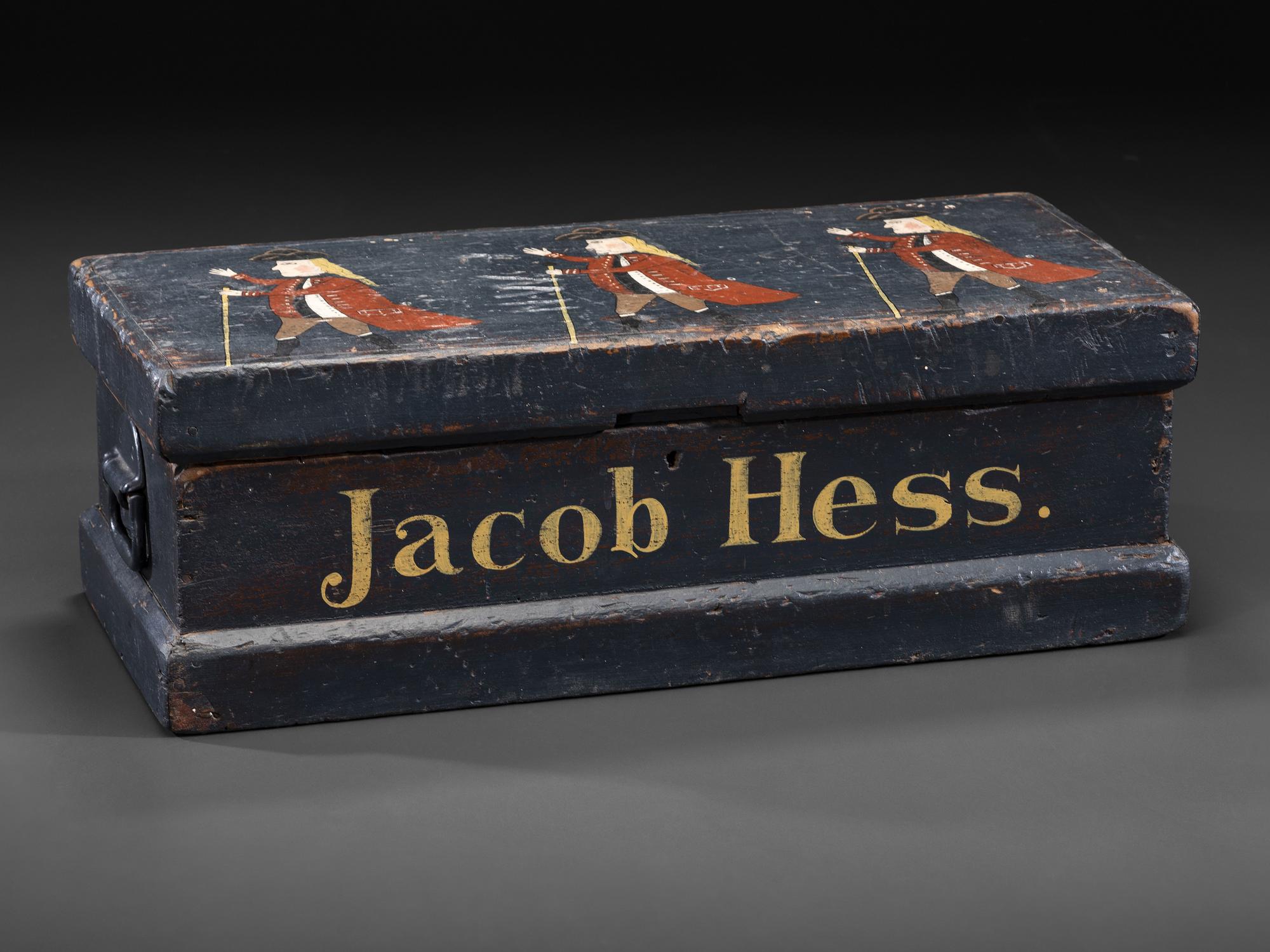 A Folk Art Carved and Painted Box