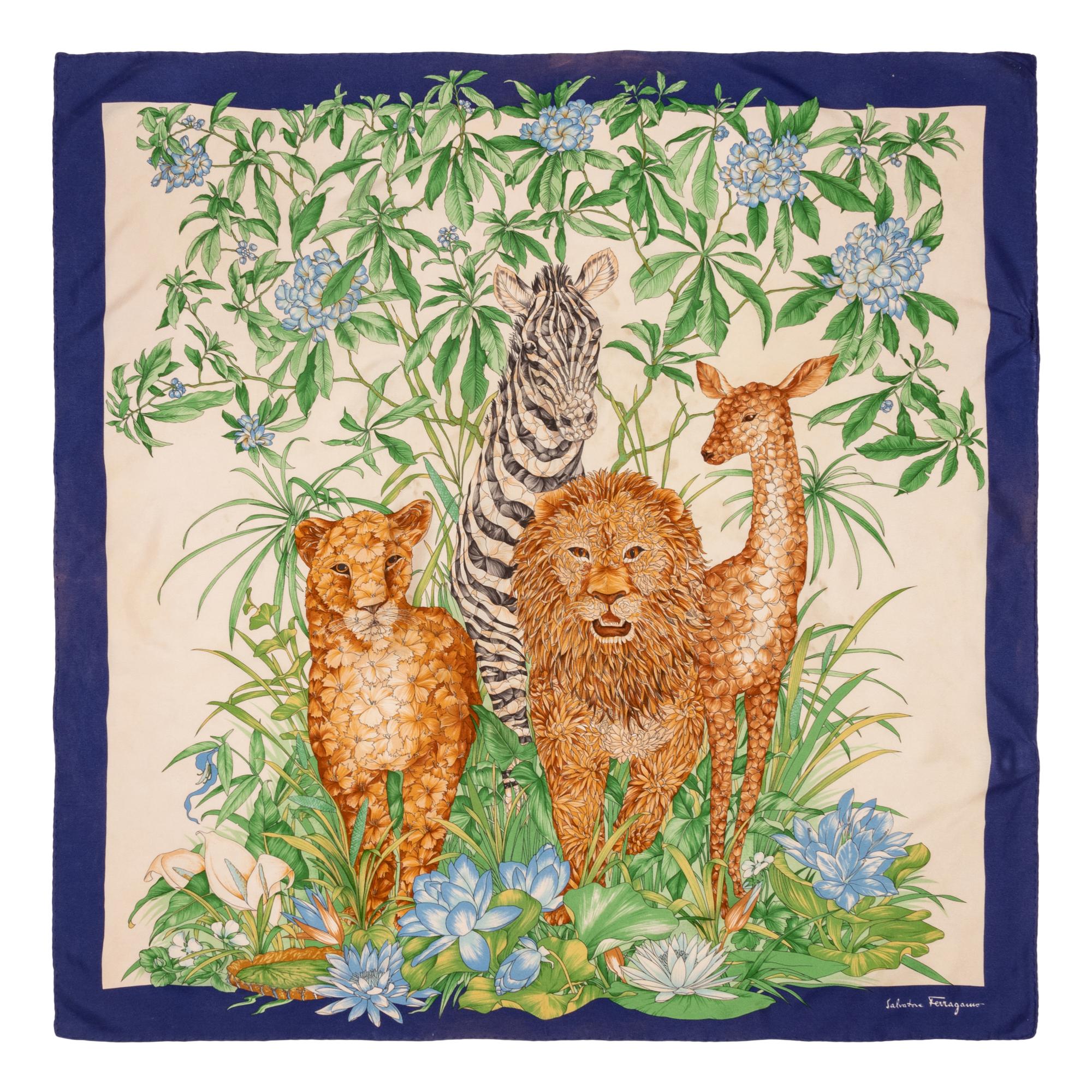 Four Salvatore Ferragamo Scarves