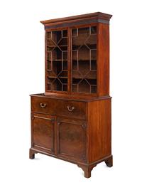 A George III Mahogany Bureau Bookcase