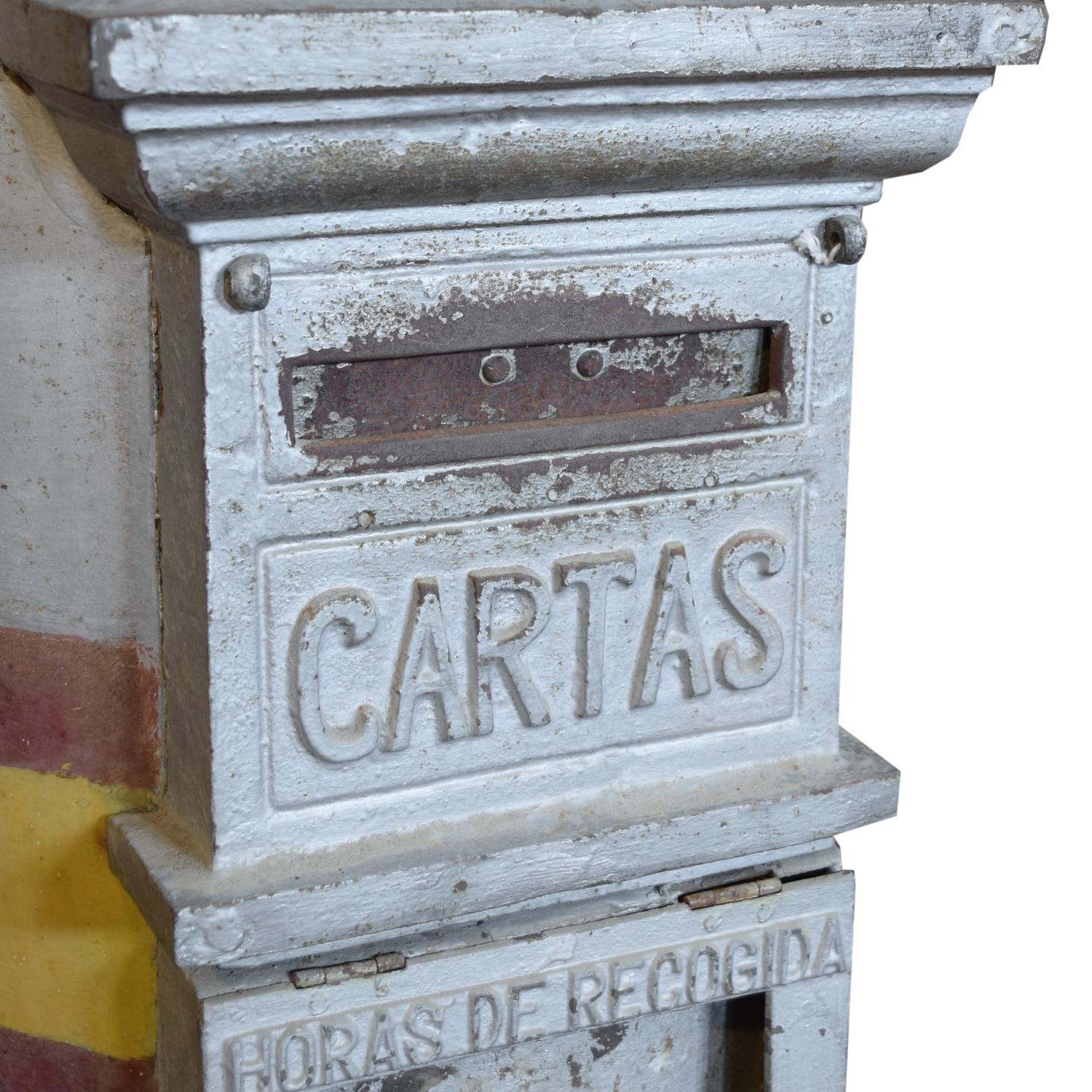 A Painted Cast Iron Letter Box 22" W x 22" D x 59" H — Spain, 20th Century
