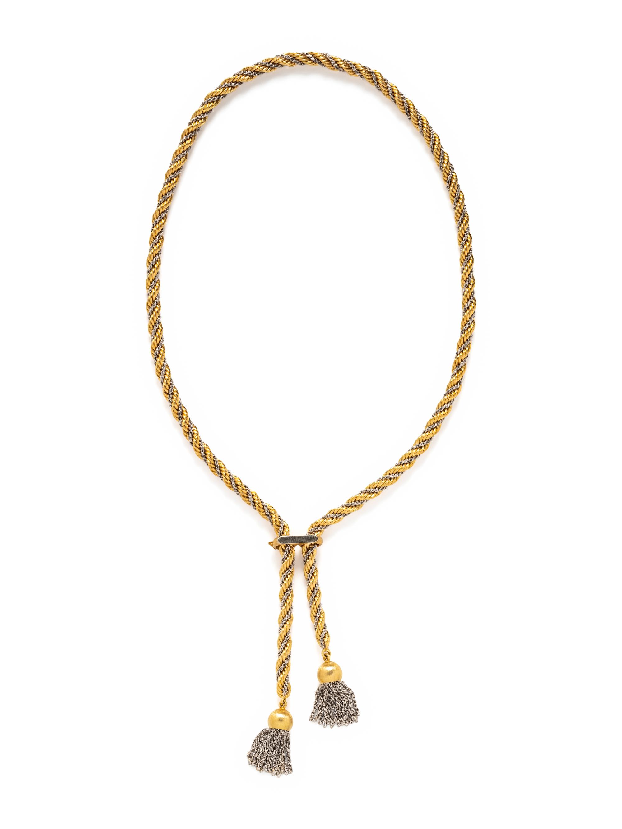 BICOLOR GOLD ROPE TWIST NECKLACE