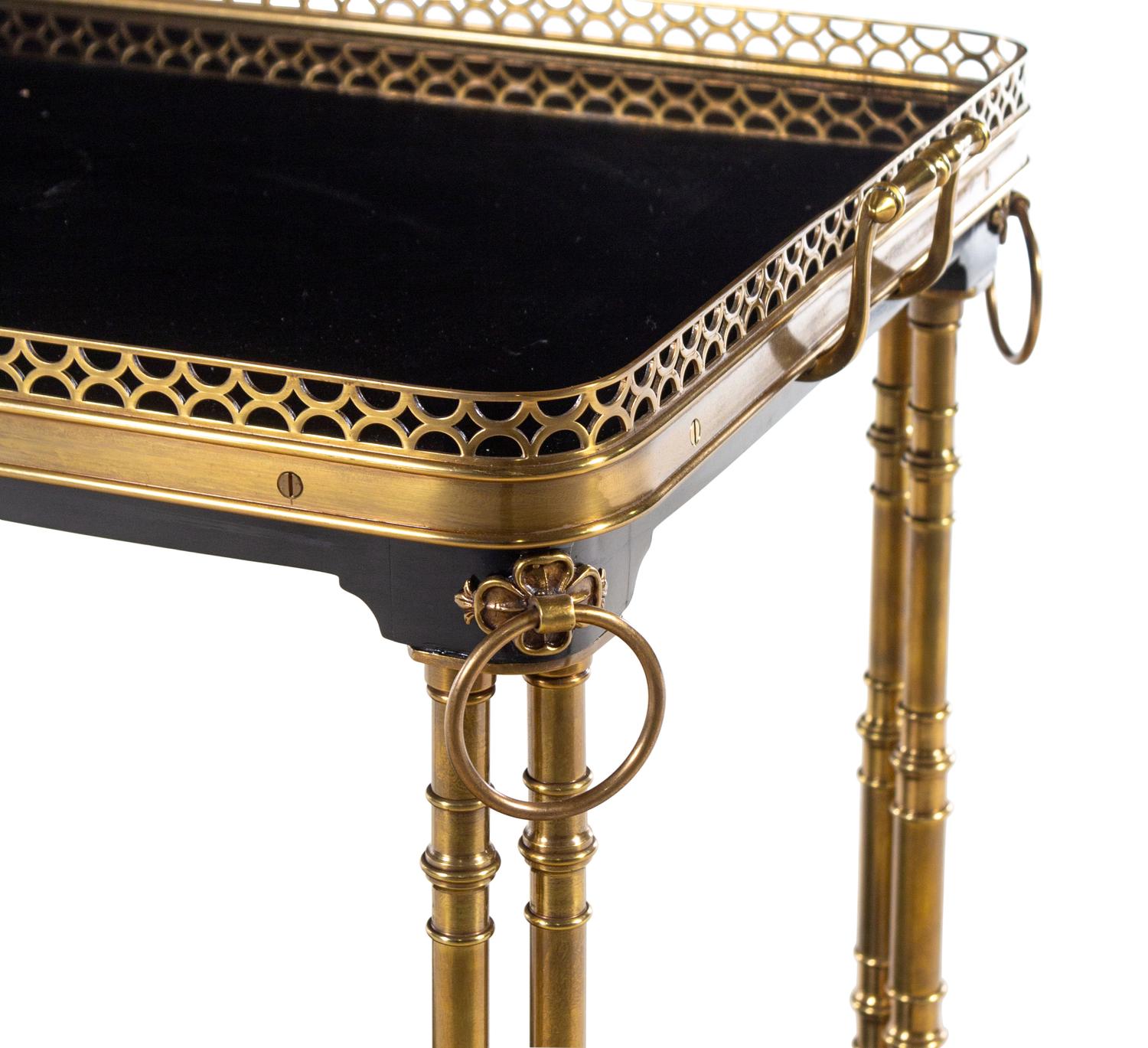 A Neoclassical Style Gilt Metal Serving Cart