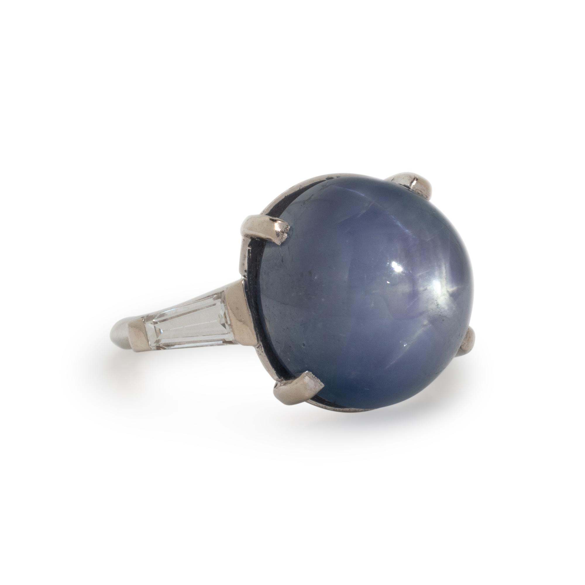STAR SAPPHIRE AND DIAMOND RING