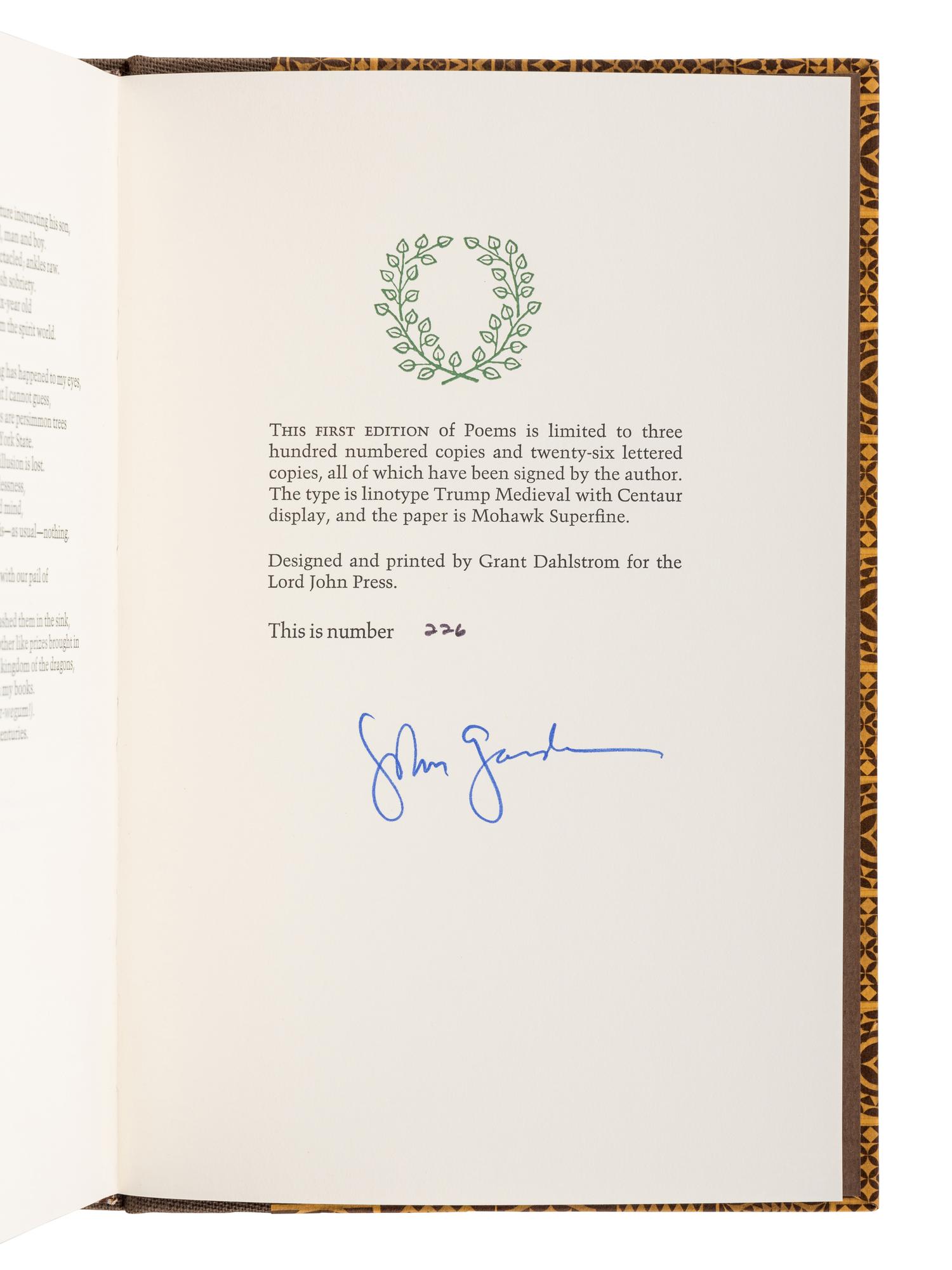 GARDNER, John (1933-1982). A group of 11 works by Gardner, ALL FIRST OR LIMITED EDITIONS, MANY SIGNED, comprising: