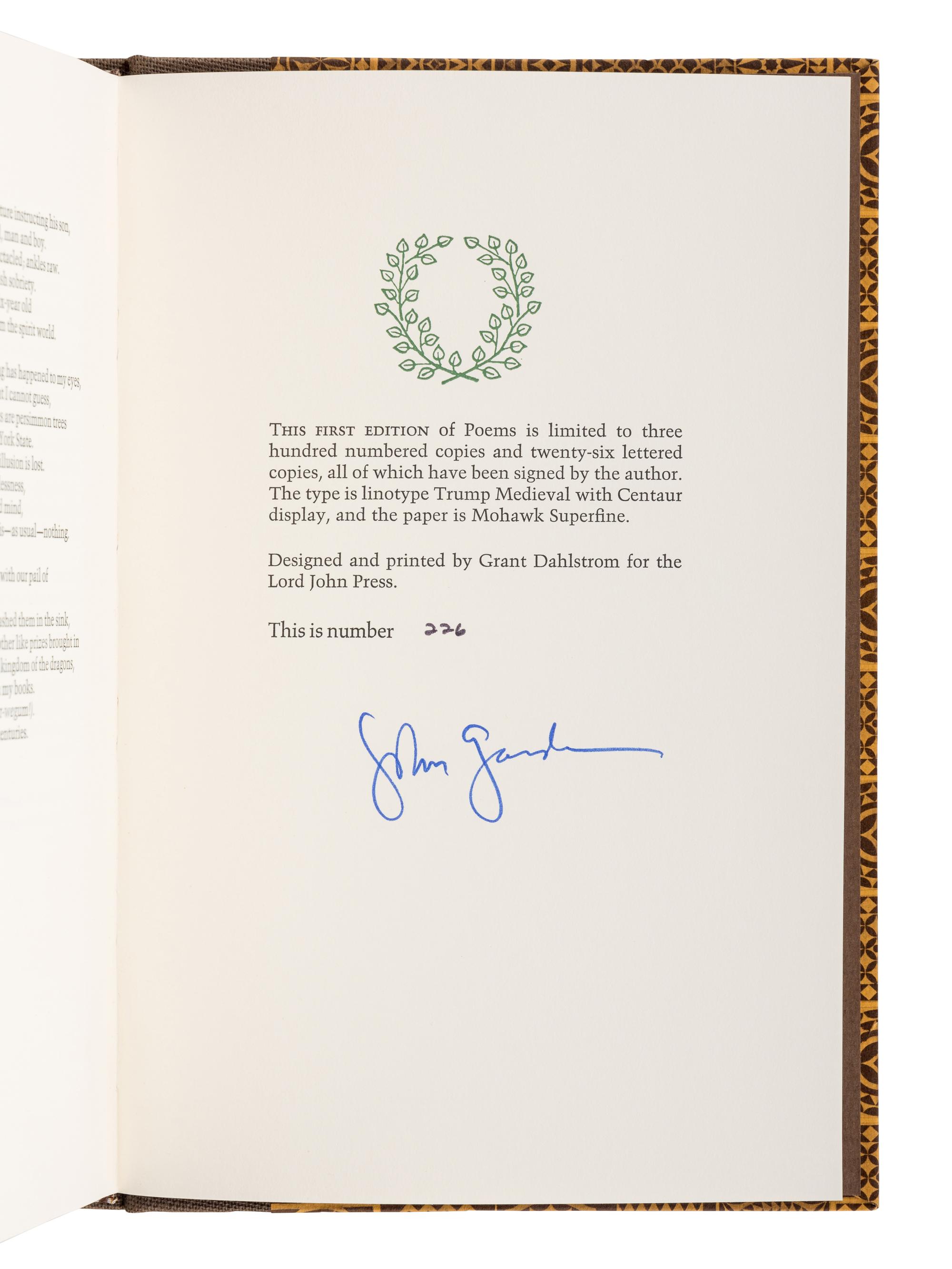 GARDNER, John (1933-1982). A group of 11 works by Gardner, ALL FIRST OR LIMITED EDITIONS, MANY SIGNED, comprising: