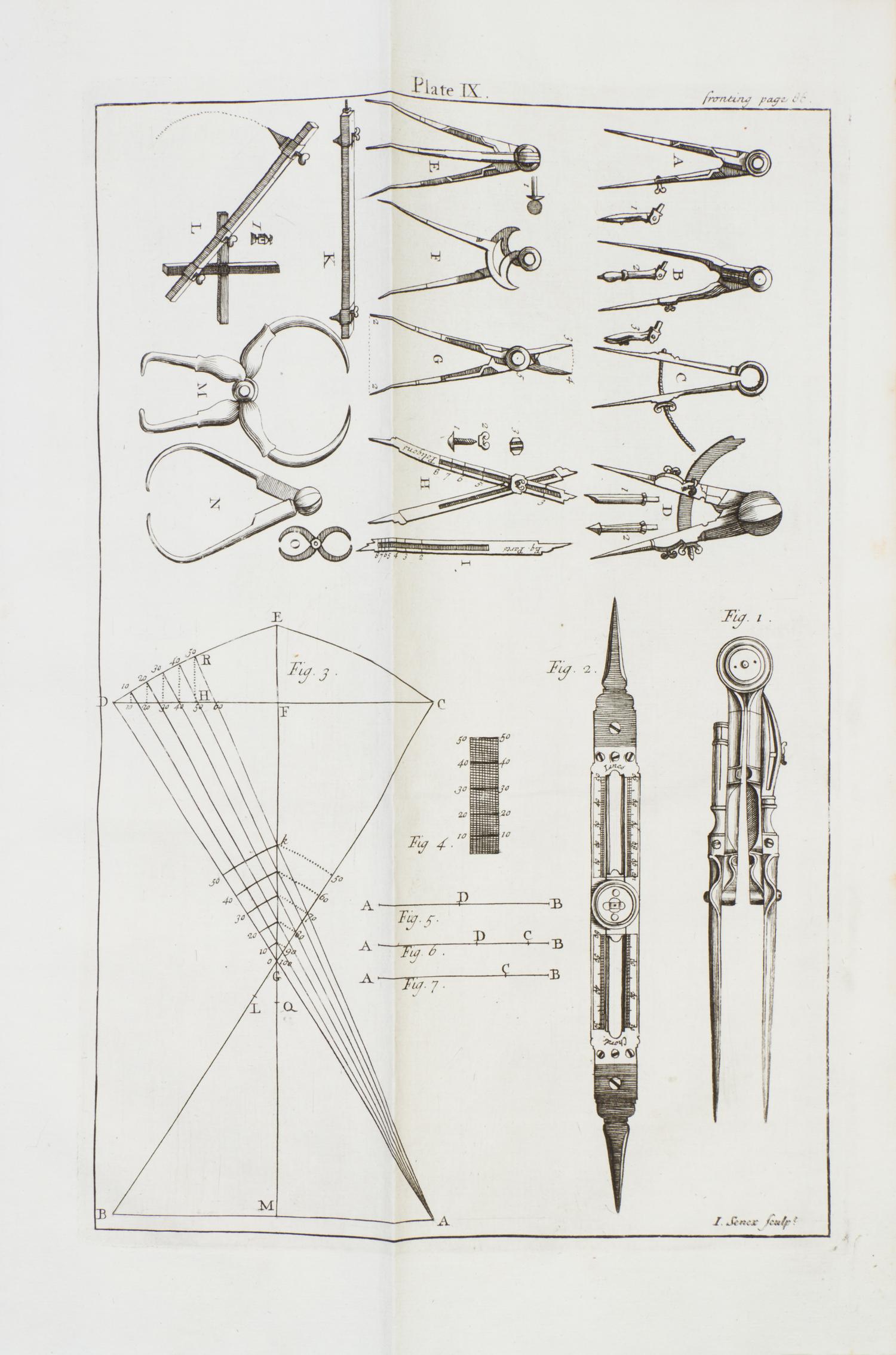 (BION, NICOLAS) STONE, EDMUND, trans. The Construction and Prinipal Uses of Mathematical Instruments. London, 1723. First English ed.