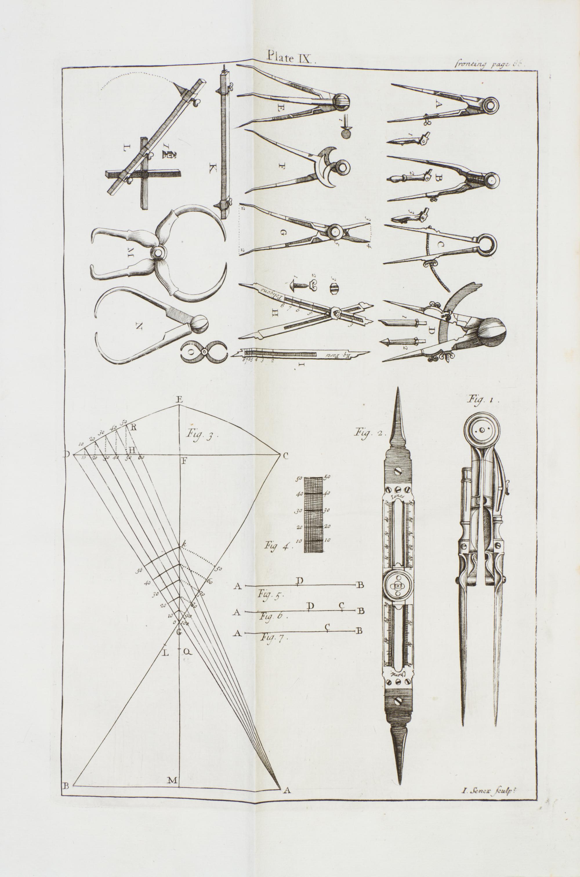 (BION, NICOLAS) STONE, EDMUND, trans. The Construction and Prinipal Uses of Mathematical Instruments. London, 1723. First English ed.