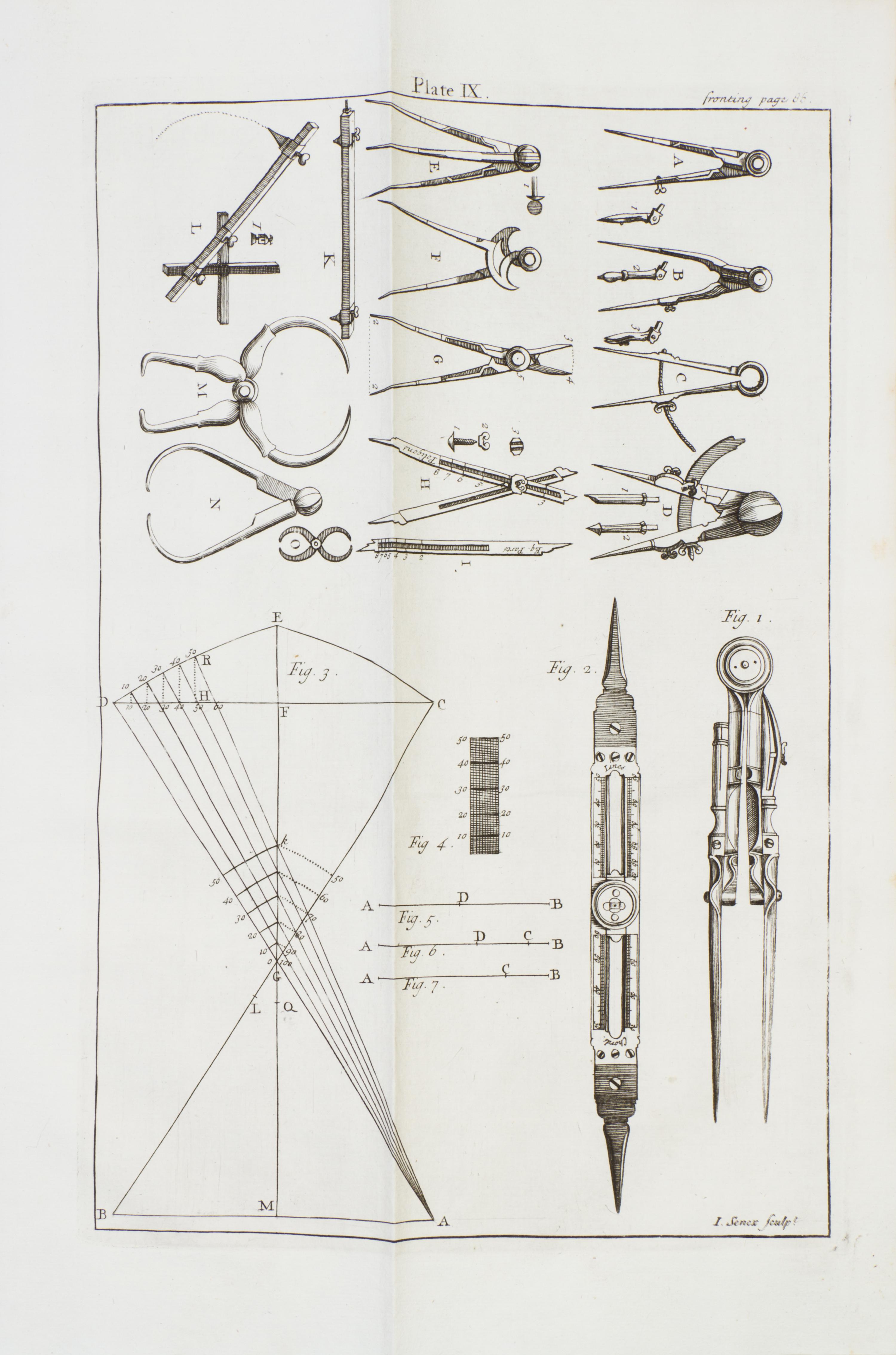 (BION, NICOLAS) STONE, EDMUND, trans. The Construction and Prinipal Uses of Mathematical Instruments. London, 1723. First English ed.