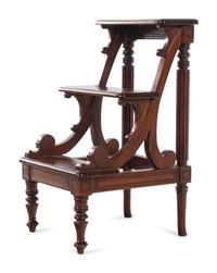 A Set of William IV Style Mahogany Library Steps