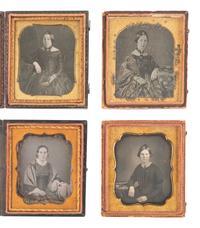 [EARLY PHOTOGRAPHY]. 21 sixth plate daguerreotypes of women with books.