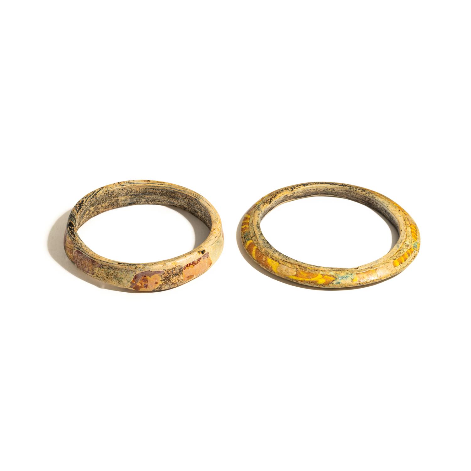 Two Roman Mosaic Glass Bracelets