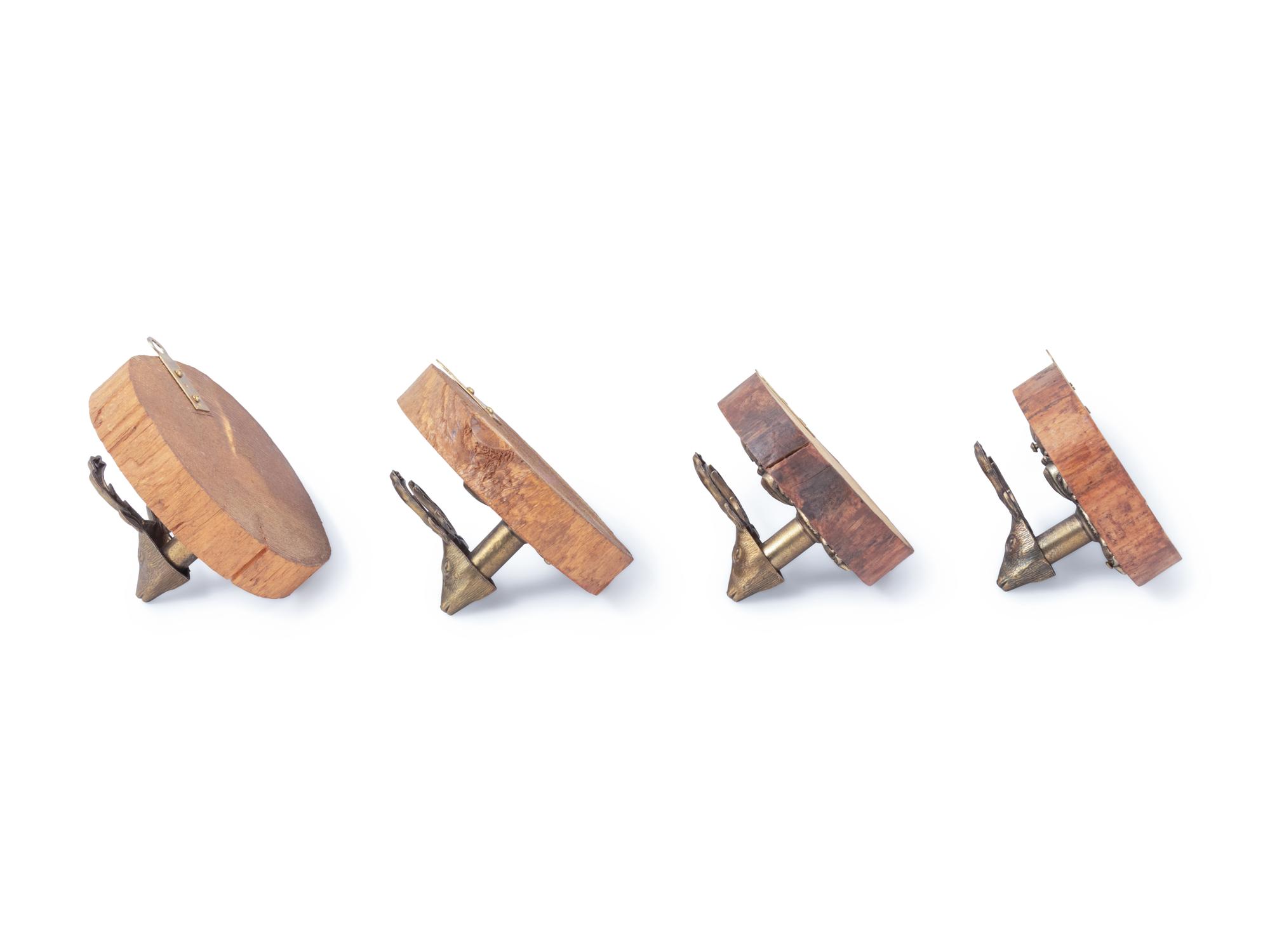 Four Bronze Elk Mounts