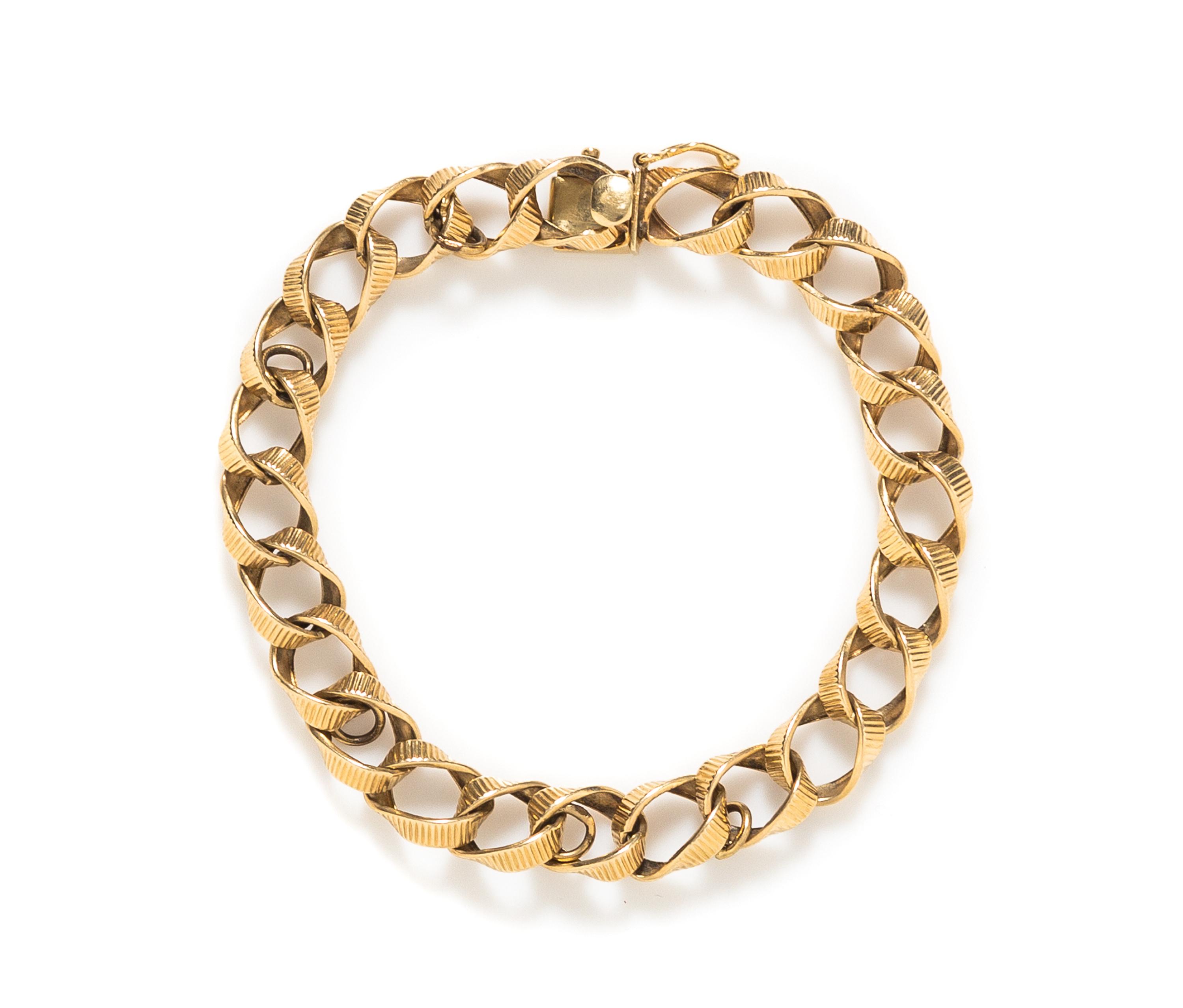 A 14 Karat Yellow Gold Bracelet, 11.10 dwts.