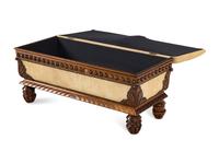 An English Suede Upholstered Rosewood Hall Bench
