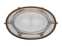 A French Bronze and Cut Glass Footed Center Bowl