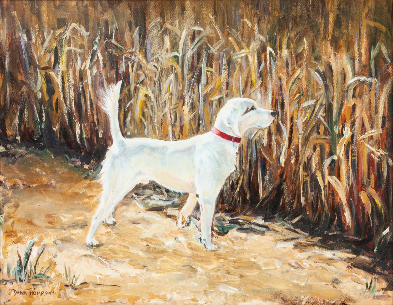 Eight Works of Art depicting Various Dog Breeds Largest: 17 1/2 x 31 1/2 inches.