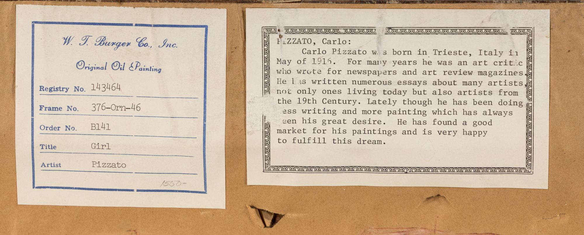 Carlo Pizatto, (Italian, b.1916)