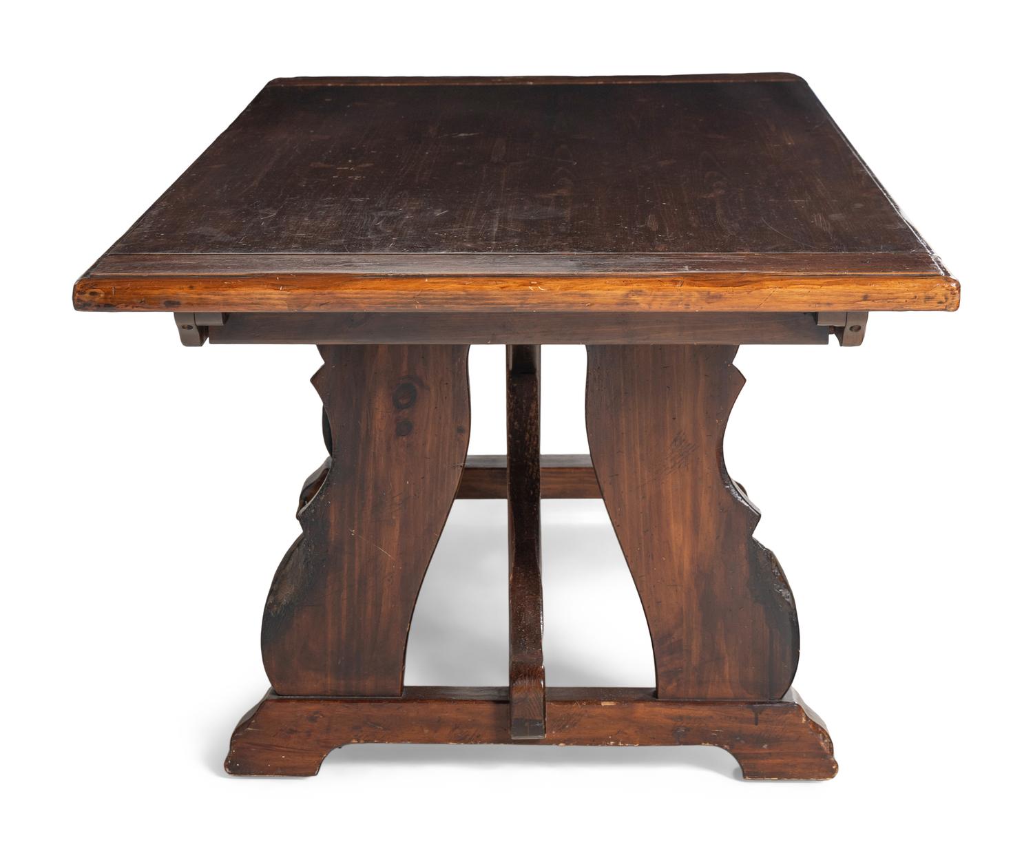A Spanish Colonial Style Oak Trestle Table