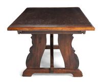 A Spanish Colonial Style Oak Trestle Table
