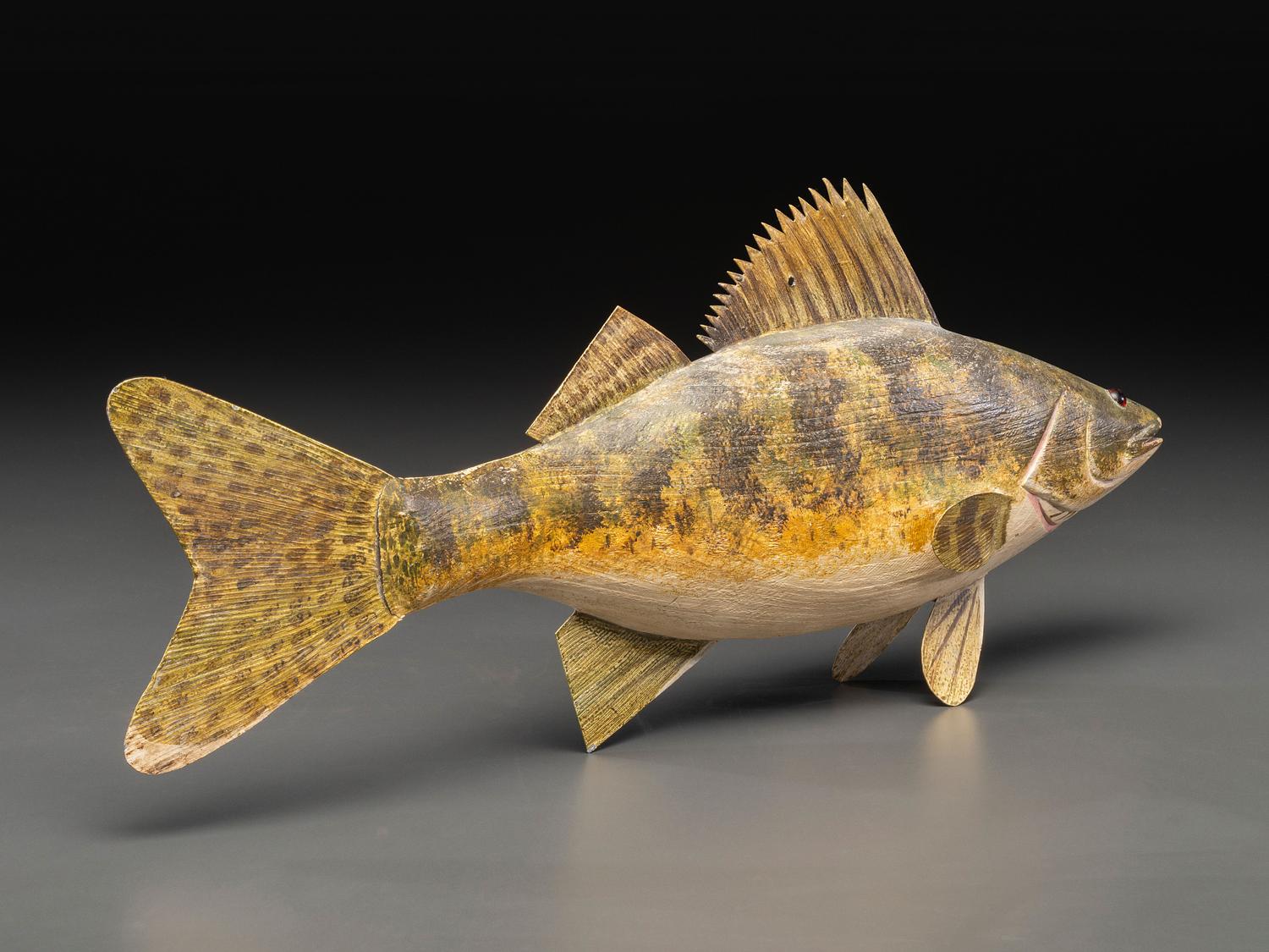 A Carved and Painted Wood Walleye Decoy