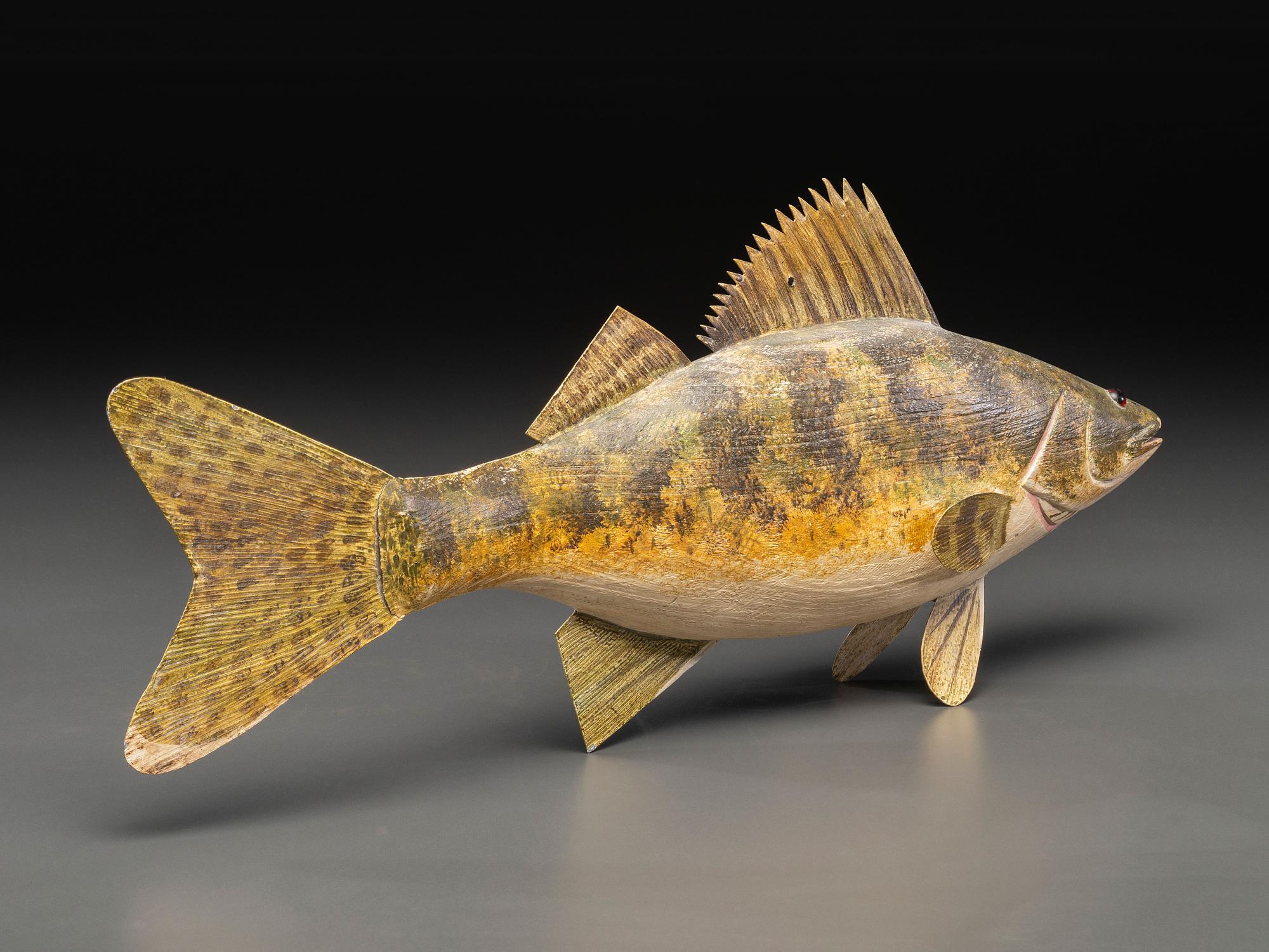 A Carved and Painted Wood Walleye Decoy