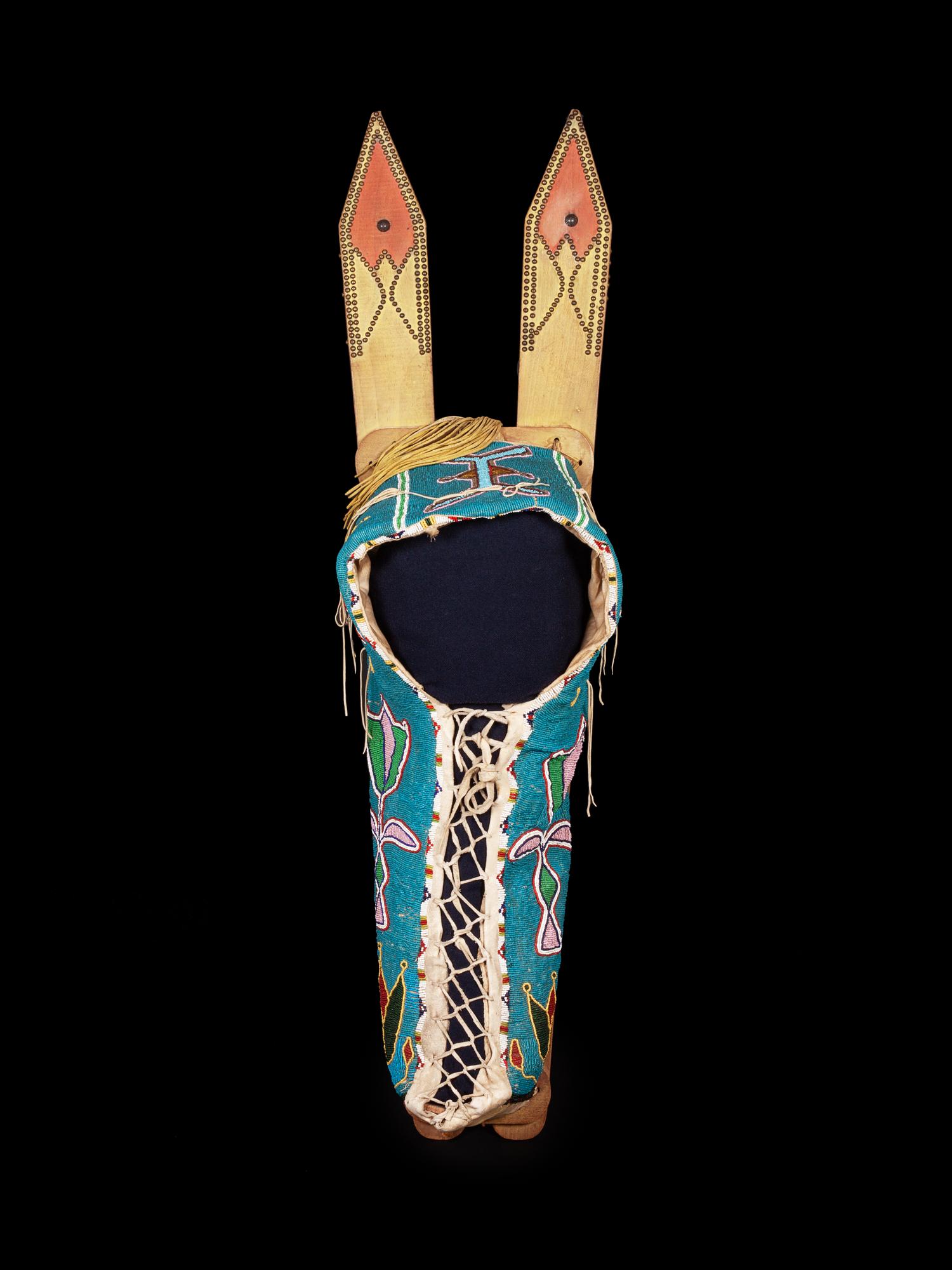 Kiowa Beaded Full-Size Cradle, with American Flags