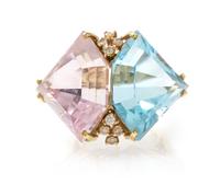 A Yellow Gold, Topaz and Diamond Ring, 14.10 dwts.