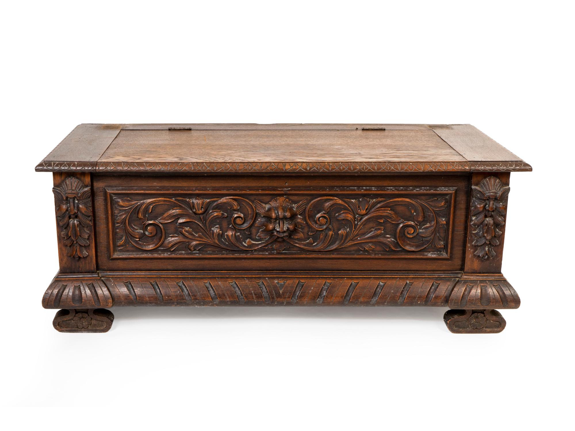An Italian Renaissance Style Carved Walnut Cassone — 19TH/20TH CENTURY