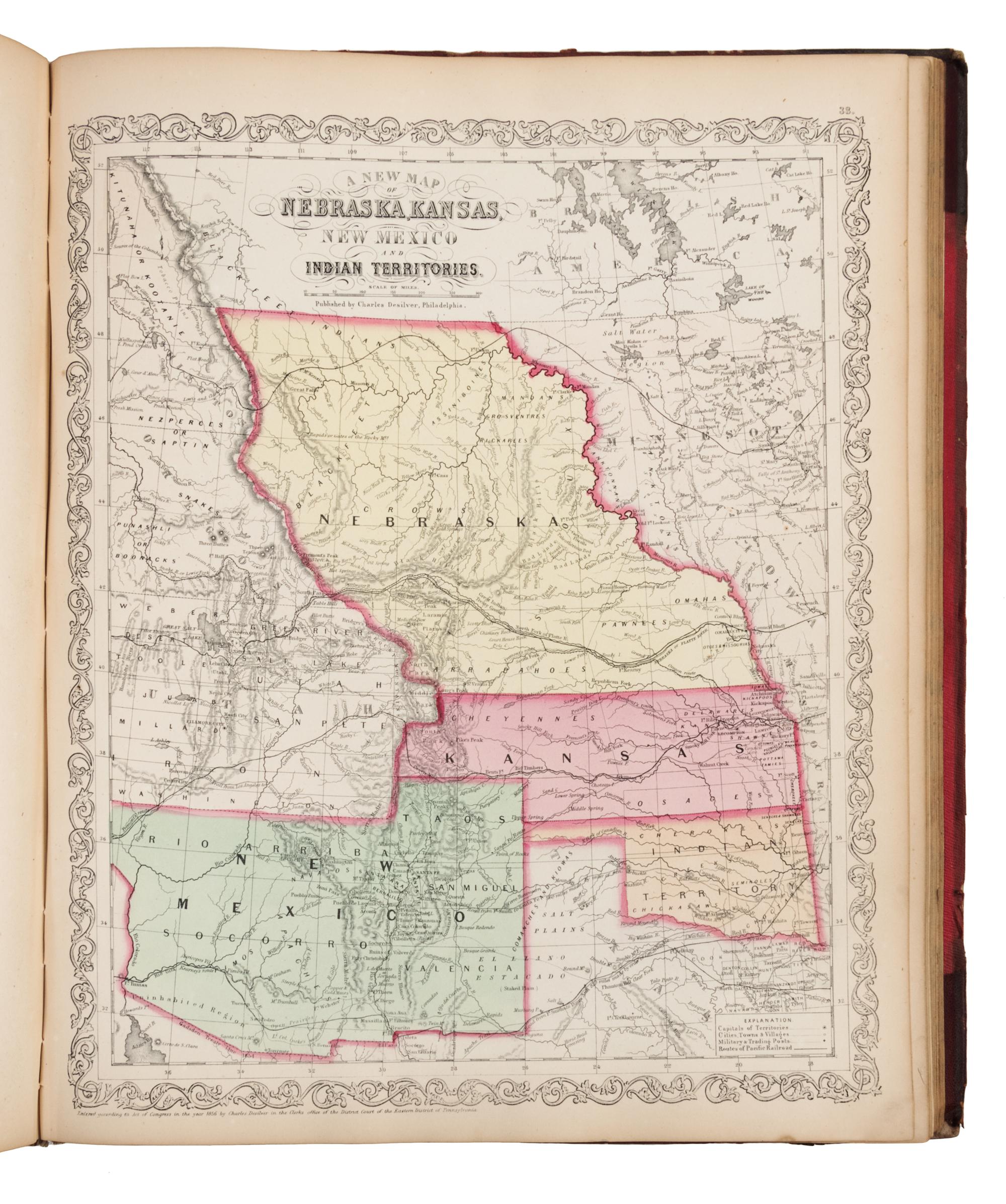 MITCHELL, Samuel Augustus (1792-1868). A New Universal Atlas. Philadelphia: Charles Desilver, 1857.