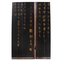 A Mother-of-Pearl Inlaid Black Lacquer Twelve-Panel Screen