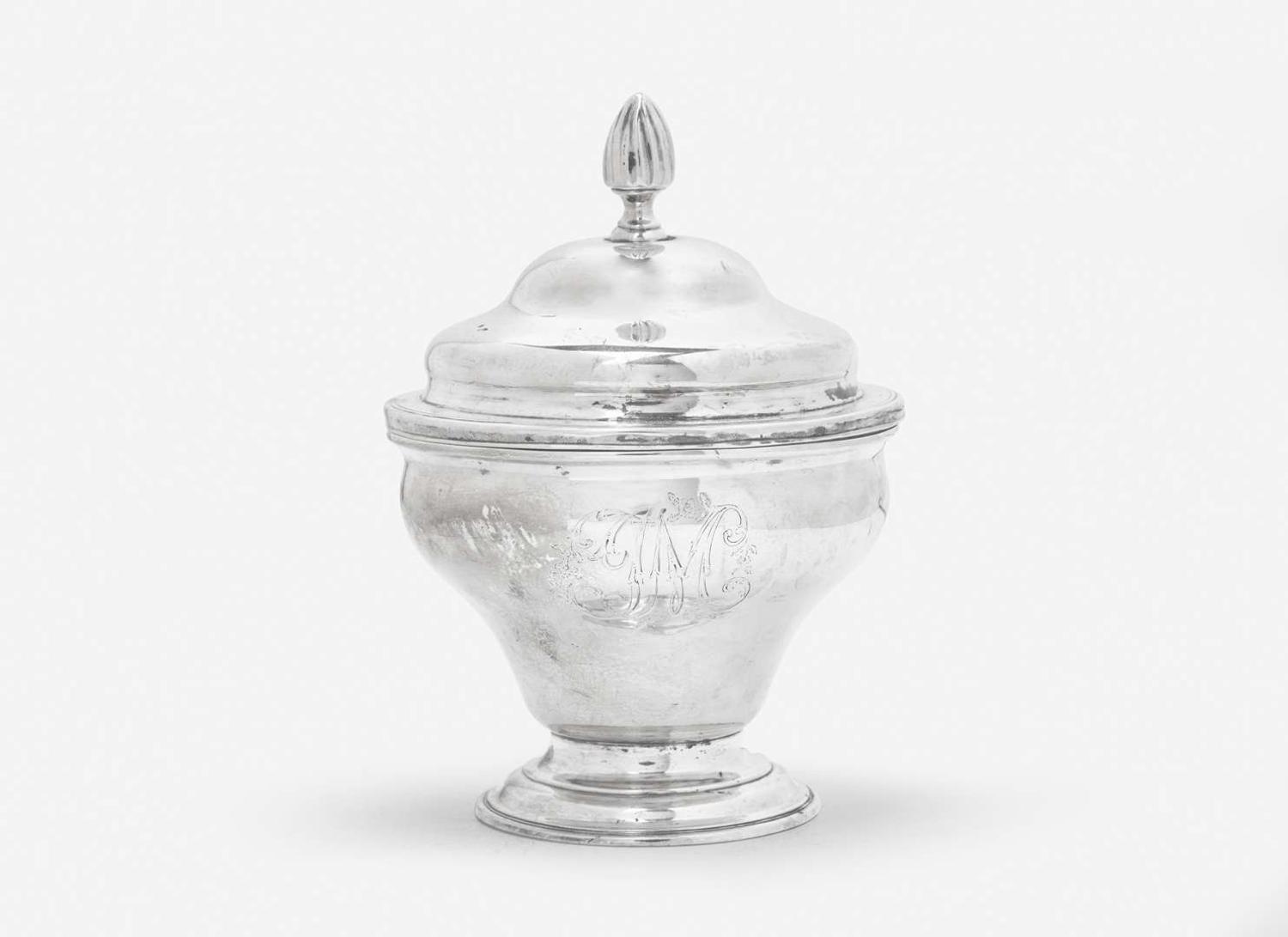 A silver covered sugar bowl, Samuel Richards, Jr. (c. 1765-1827), Philadelphia, PA, circa 1795