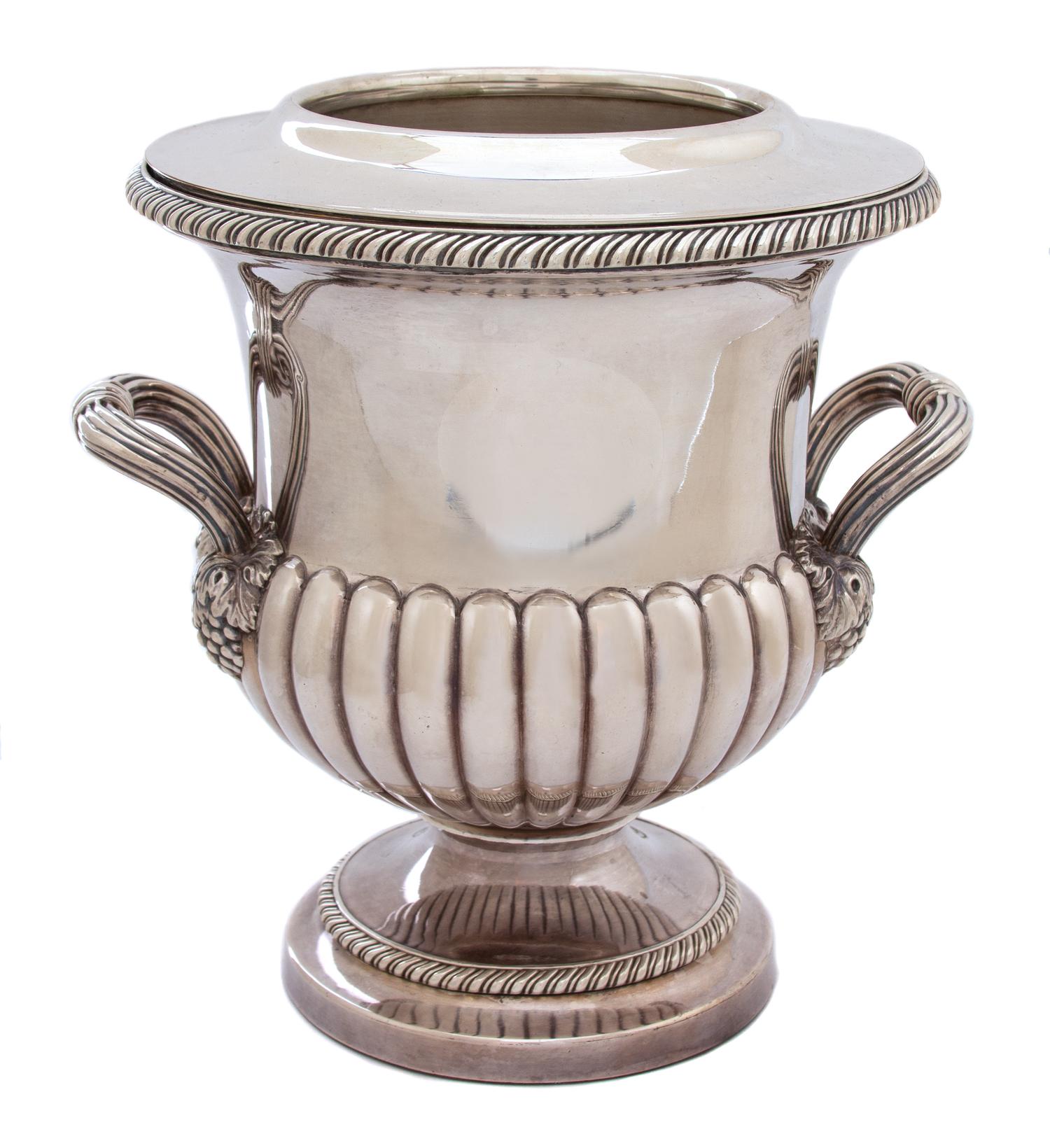 A Silver-on-Copper Campana-Form Champagne Bucket Height 10 inches. — 20TH CENTURY