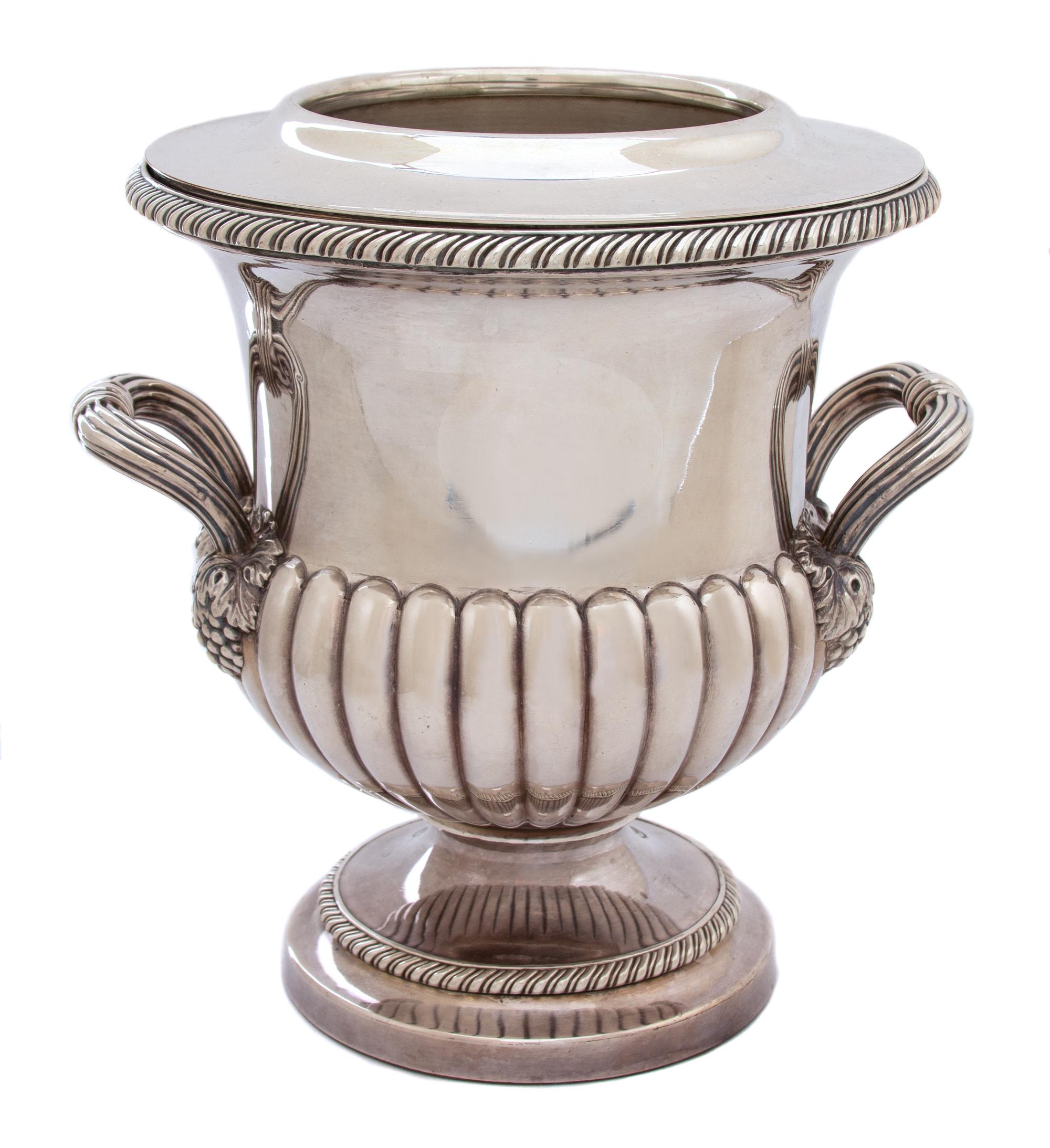 A Silver-on-Copper Campana-Form Champagne Bucket Height 10 inches. — 20TH CENTURY