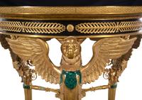 An Empire Style Gilt Bronze and Malachite Veneered Guéridon