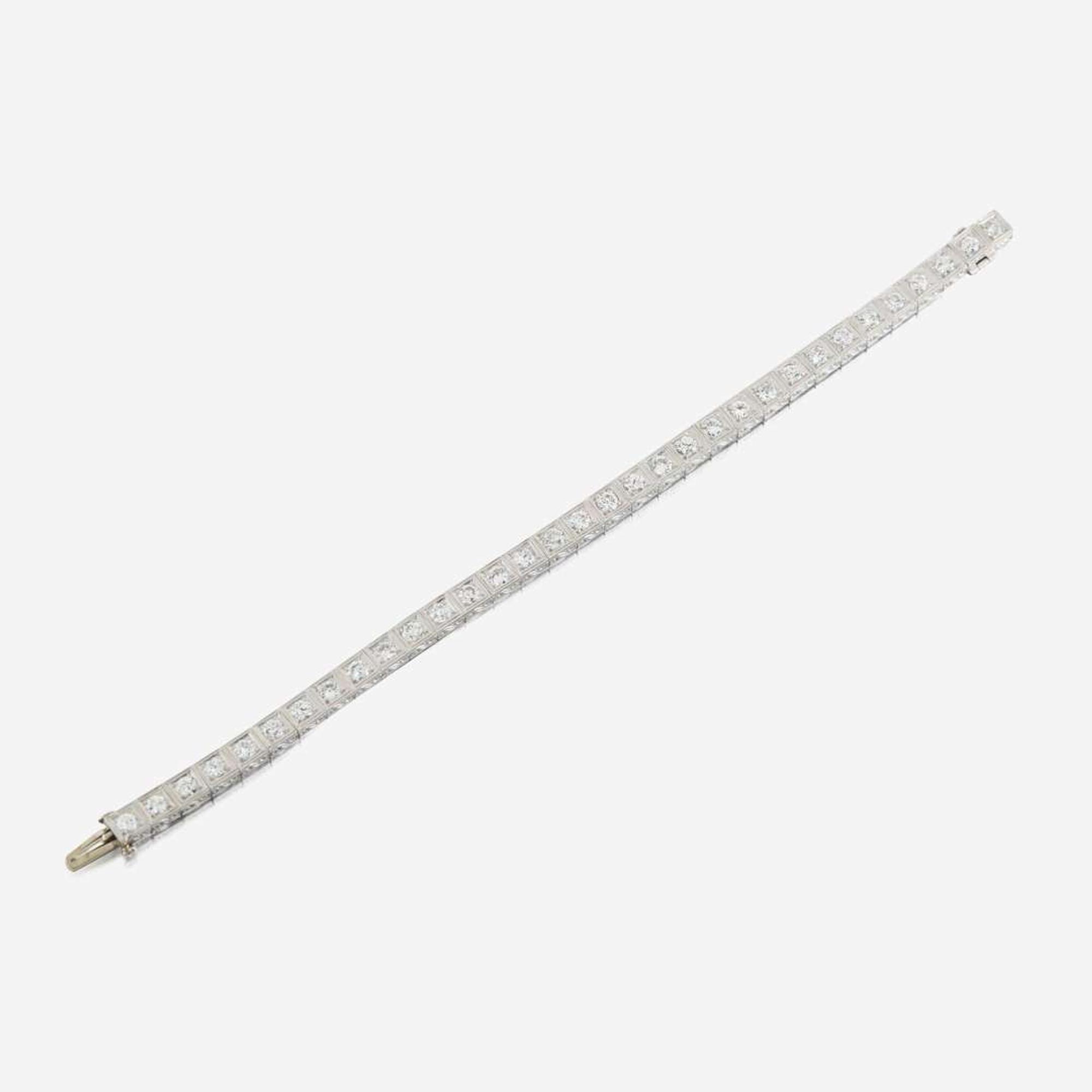 A diamond and platinum bracelet