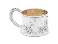 An American Silver and Mixed Metal Mug