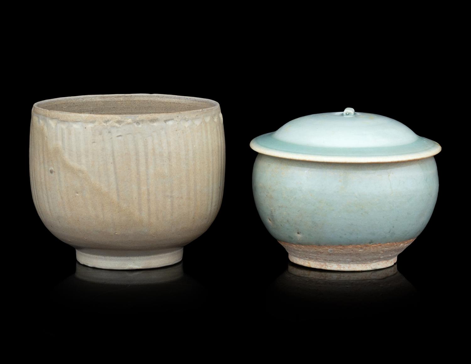 Two Chinese Celadon Glazed Porcelain Wares