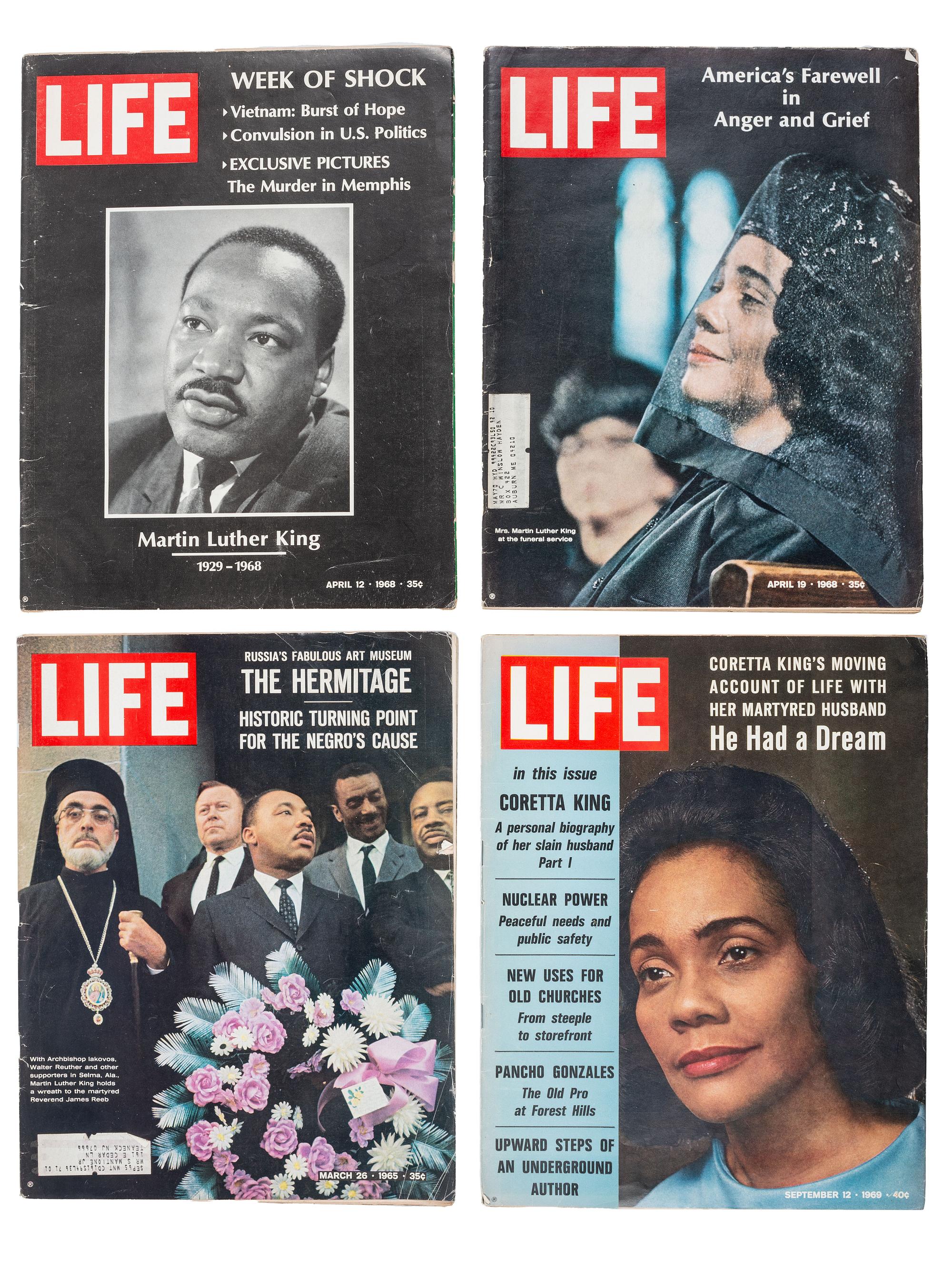 [CIVIL RIGHTS]. A group of items involving Martin Luther King, Jr., Coretta Scott King, and the March on Washington, incl. buttons, imprints, and related ephemera.