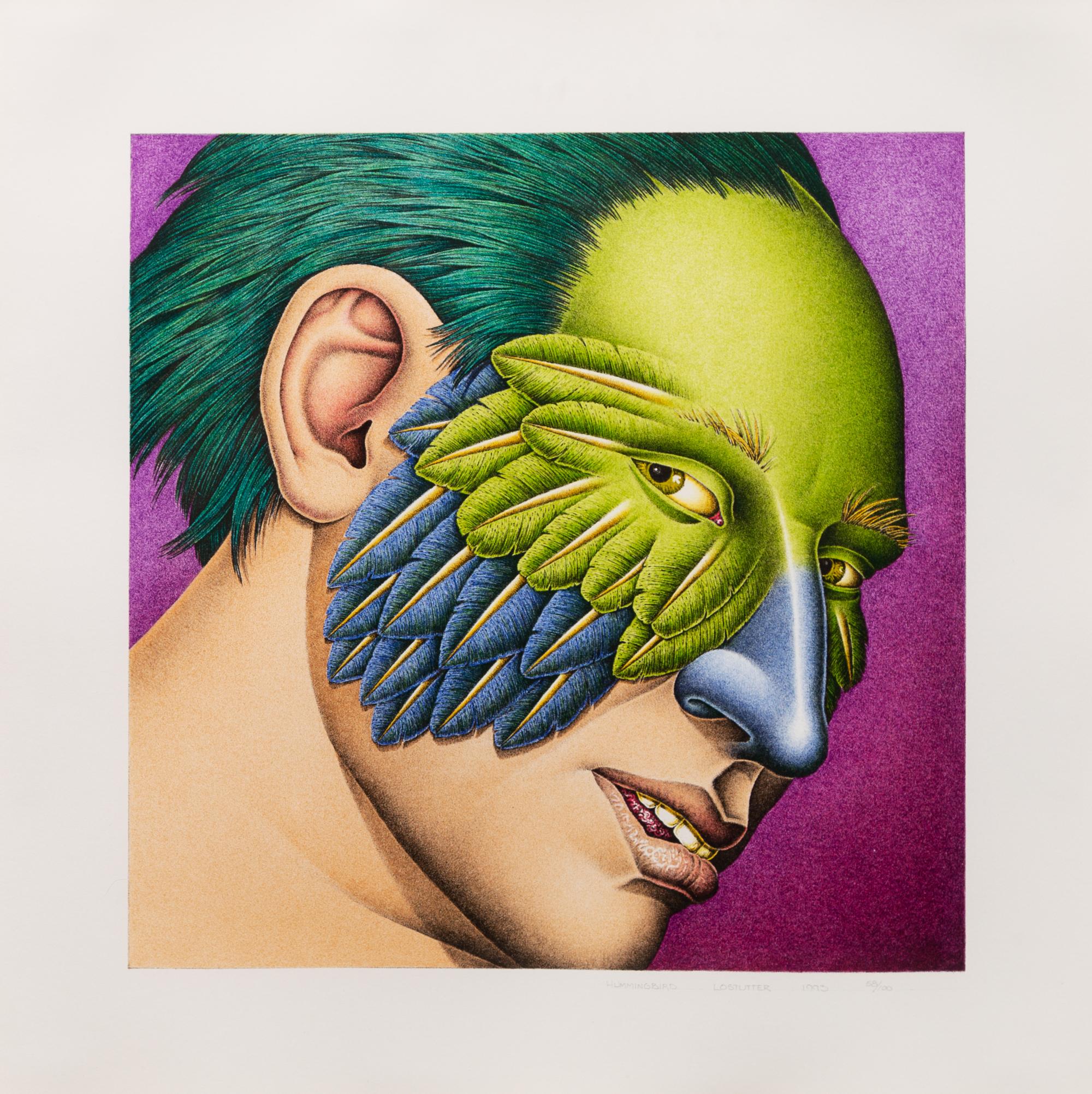Robert Lostutter, (American, b. 1939), Hummingbird, 1993 and Green Oropendola, 1989