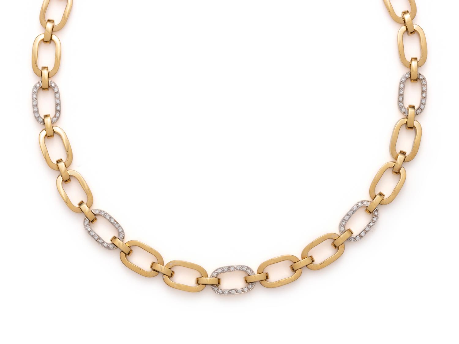 YELLOW GOLD AND DIAMOND NECKLACE