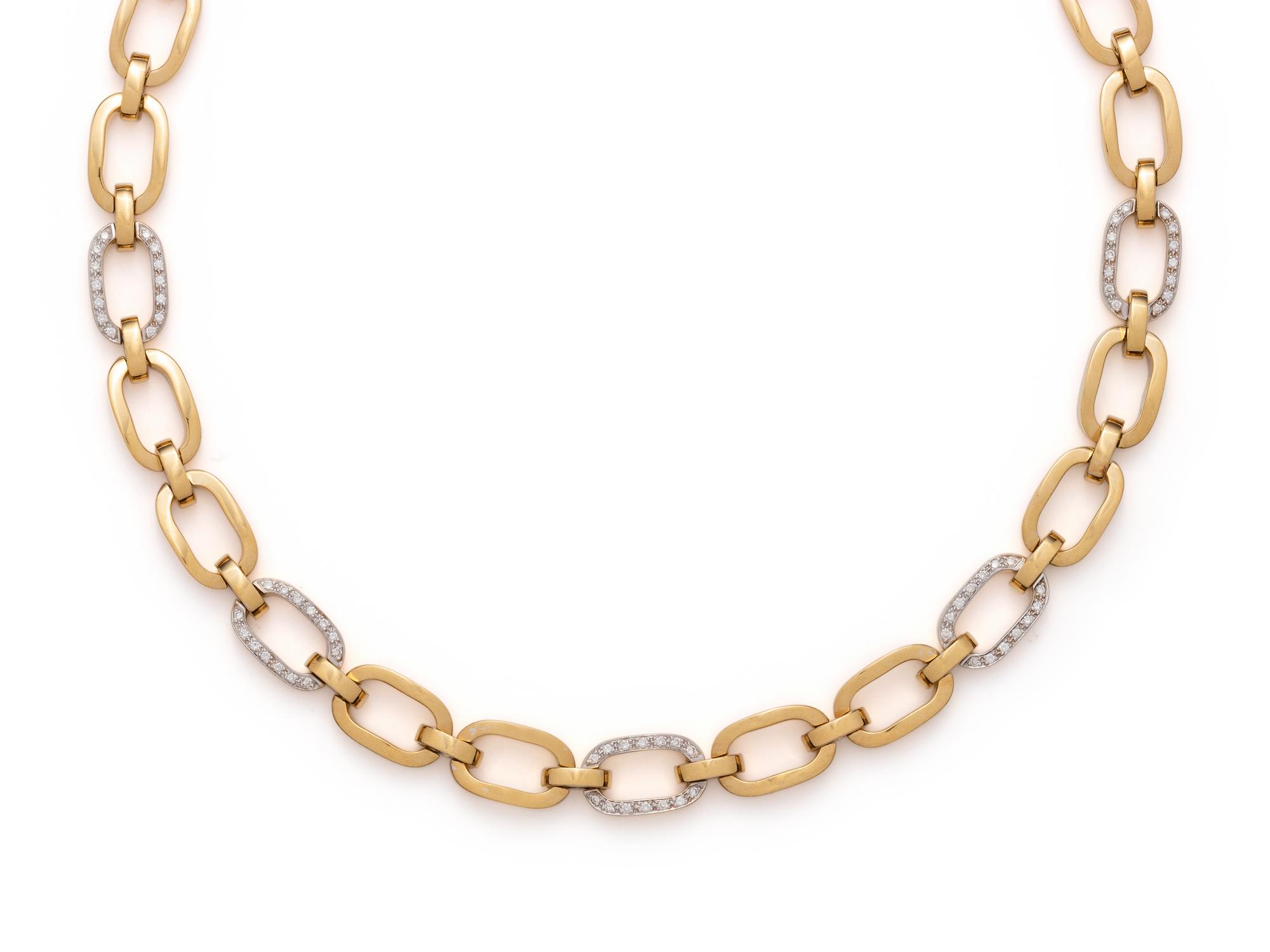 YELLOW GOLD AND DIAMOND NECKLACE